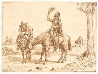 Don Quixote Contemplates His Helmet