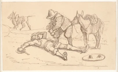 Don Quixote Lying Wounded and Helped by Sancho