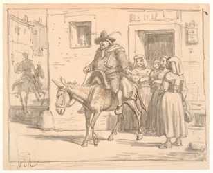 Don Quixote and Sancho Panza Leaving the Inn