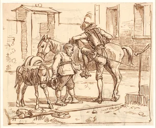 Don Quixote Mounts His Horse