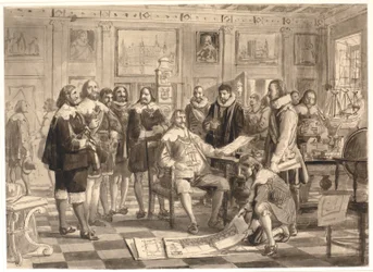 The Plan for the Stock Exchange Presented to Christian IV in the Audience Hall at Rosenborg