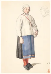 Standing Swedish Peasant Girl