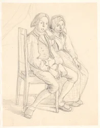 Swedish Girl and Boy Sitting on a Chair