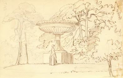 Southern Garden with a Lady by a Colossal Bowl