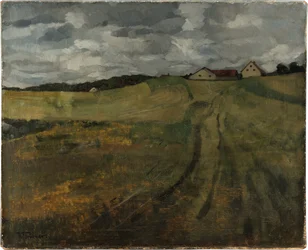 Stubble Field with Ascending Path near Weßling
