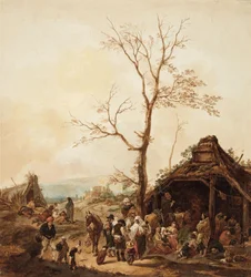 A Beggar by a Town