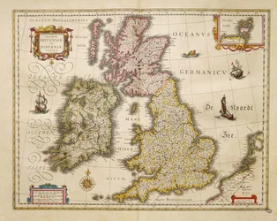 Great Britain and Ireland from Theatrum Orbis Terrarum by Willem Bleau, Amsterdam