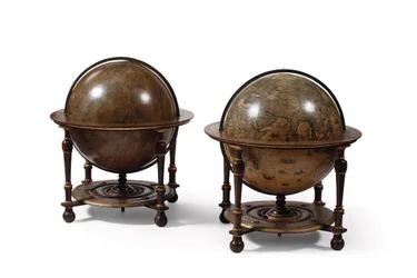 Large Pair of Library Globes, the Terrestrial and the Celestial