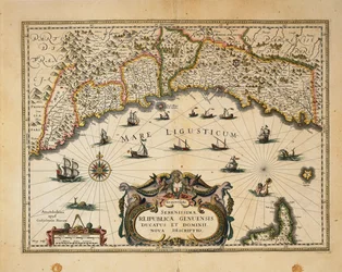Map of Duchy of Monferrato, Engraving from Regionum Italiae