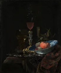 Wineglass and a Bowl of Fruit
