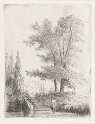 Hilly Landscape with Bather
