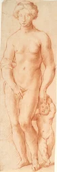 Venus and Cupid. Sculpture Group Seen from the Front