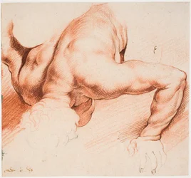 Wrestlers. Antique Sculpture Group. Lower Figure