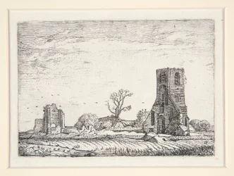 Ruins of a Church (Chapel of Eykenduynen near The Hague), Plate 10 from The Set of the Landscapes