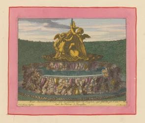 Fountain with Two Putti Playing with a Griffin
