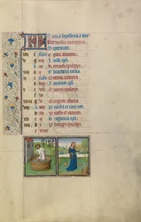 September Calendar Page; Making Wine; Libra