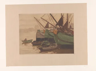 Three Peat Boats with Rowboats in the IJ
