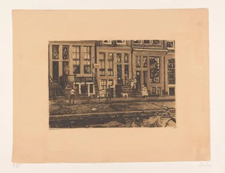 View of Oude Waal in Amsterdam (Oude Waal with the Laundry Facility of the Veltkamp Sisters)