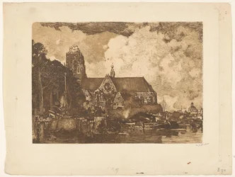 View of the Great Church in Dordrecht