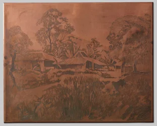 Buitenzorg, Kampong Houses, Salak and Cedeh on the Right in the Background