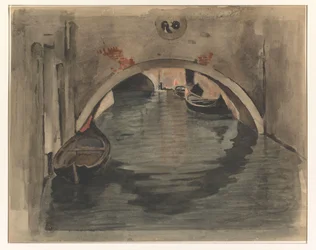 View Under an Arch Bridge in Venice