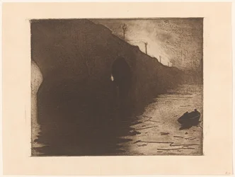 View of Waterloo Bridge in the Mist in London