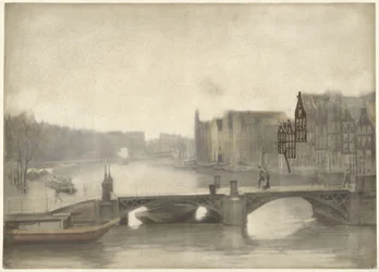 View of the Binnen-Amstel in the Mist