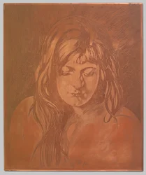Head of a woman with loose hair