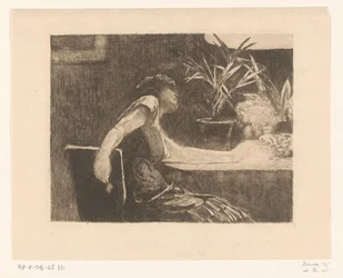 Woman at a Table with Flowers
