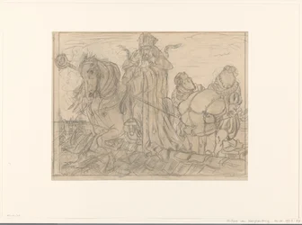 Sinterklaas with Two Piets on a Roof