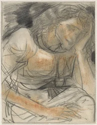 Woman with Hand Under Head