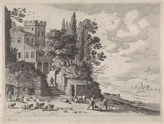 Landscape with a House, Figures, and Cattle