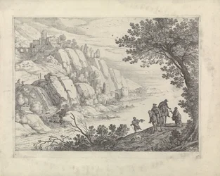 Riders and Beggars in a Landscape