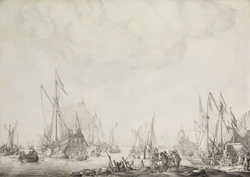 The Royal and State Yachts, Possibly the Arrival of Charles II of England at Moerdijk, 1660
