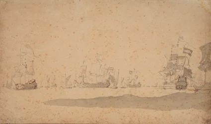 The Dutch fleet lying-to, probably in May 1672, c.1672