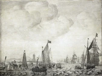 Trading Vessels to the Orient and Their Escort, Leaving Vlie, 9 June 1645