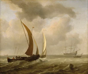 Two Kaags at Sea Before a Fresh Breeze