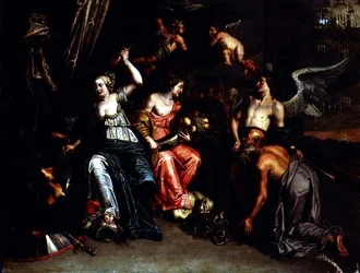 Agriculture Accompanied by Fame Worshipping Ceres as a Harpy is Trampled Underfoot and Minerva Overcomes Mars