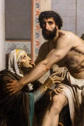 Odysseus recognized by his nurse on his return from Troy
