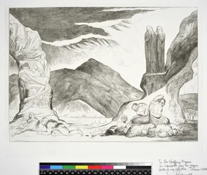 The Circle of the Falsifiers: Dante and Virgil Covering their Noses because of the Stench, Inferno, Canto XXIX, illustration to the 