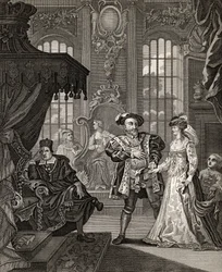 Henry VIII and Anne Boleyn, engraved by T. Cooke