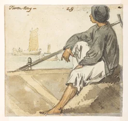 Boatman of Turon Bay, from an Album of 372 Drawings of Landscapes, Coastlines, Costumes and Everyday Life