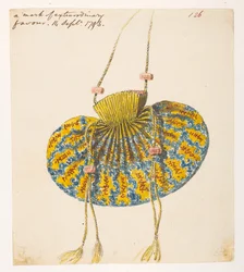 A mark of extraordinary favour, silk purse given to George Thomas Staunton from Emperor Kien Lung, from an Album of 372 drawings of landscapes, coastlines, costumes and everyday life made during Lord Macartney