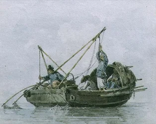 Chinese Fishermen in a Junk