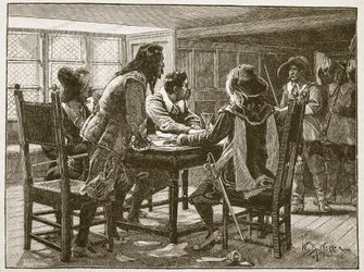 Arrest of the conspirators at the Mermaid, illustration from 