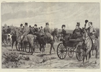 Hunting Sketches, a Meet of the Quorn at Ashby Folville