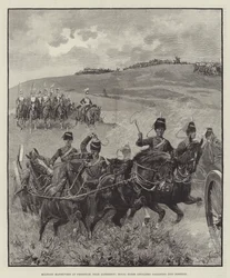 Military Manoeuvres at Frensham, Near Aldershot, Royal Horse Artillery Galloping into Position