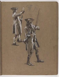 Study for the Oil Painting by William Barns Wollen, The Battle of Lexington 1775