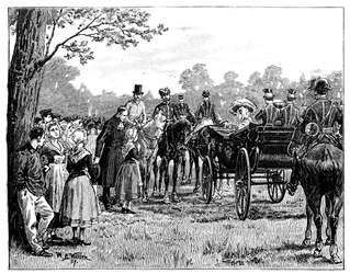 The Queen at the Fete in the Forest of St Germain, France