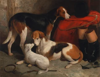 A Couple of Foxhounds with a Terrier, the property of Lord Henry Bentinck